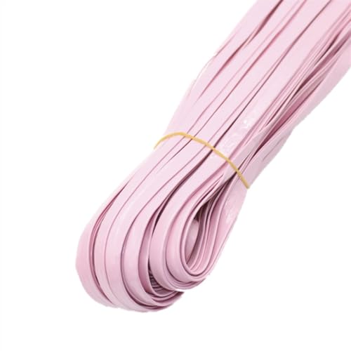 GIJMZY Flache Lederschnur 5 Meter 5/8/10/15/20 mm glänzendes geflochtenes PU-Lederband, flaches Lederband, Schnur, Seil, DIY-Halskette, Armbandherstellung.(Pink,20mm) von GIJMZY