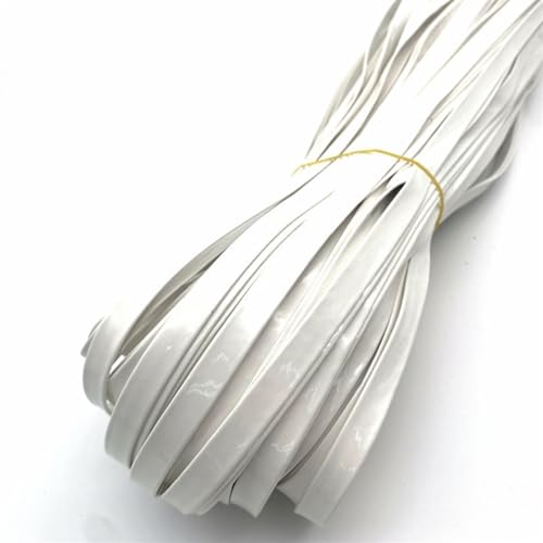 GIJMZY Flache Lederschnur 5 Meter 5/8/10/15/20 mm glänzendes geflochtenes PU-Lederband, flaches Lederband, Schnur, Seil, DIY-Halskette, Armbandherstellung.(White,10mm) von GIJMZY