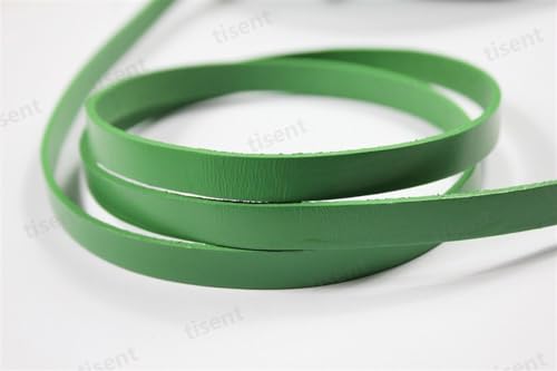 GIJMZY Flache Lederschnur Braunes Lederband, Lederstreifen, 10 mm breit, 10 x 2 mm flach.(Green,1 Yard) von GIJMZY