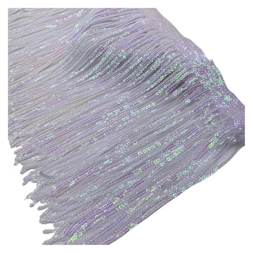 GIJMZY Fransenbesatz Spitze 2 Yards 20cm Pailletten Pailletten Quaste Spitze Fransenbesatz Mesh Stoff DIY Leistung Rock Hochzeit Kleid Dekor Nähen Material(Black-120x100cm) von GIJMZY