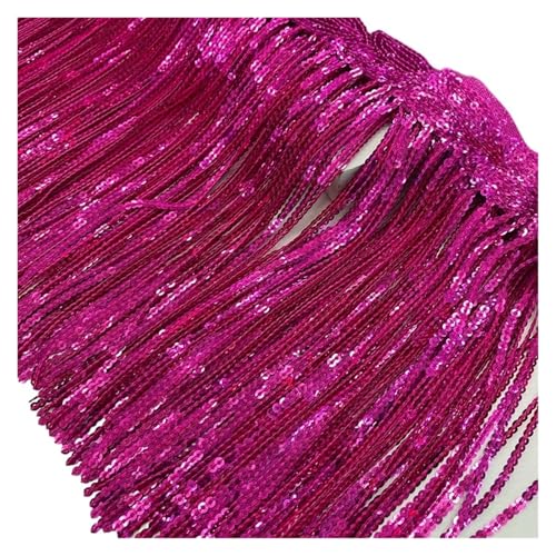 GIJMZY Fransenbesatz Spitze 2 Yards 20cm Pailletten Pailletten Quaste Spitze Fransenbesatz Mesh Stoff DIY Leistung Rock Hochzeit Kleid Dekor Nähen Material(Color16) von GIJMZY