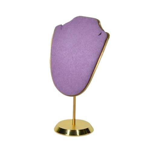 GIJMZY Halskette Schaufensterpuppe Display Mini-Halskettenhalter-Anhänger-Display, 11 cm ~ 15 cm hoch, Schmuck-Mannequin-Büste(Purple,11cm) von GIJMZY