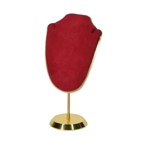 GIJMZY Halskette Schaufensterpuppe Display Mini-Halskettenhalter-Anhänger-Display, 11 cm ~ 15 cm hoch, Schmuck-Mannequin-Büste(Red,11cm) von GIJMZY