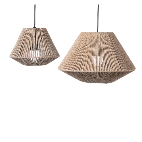 GIJMZY Lampenschirm 1 stück Rattan Lampe Geometrische Schatten Licht Abdeckung Kronleuchter Hängen Wicker Woven Fixture Rustikalen Dekorativen Weben Korb von GIJMZY