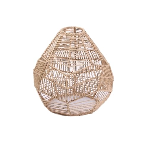 GIJMZY Lampenschirm Rattan-Lampenschirm, geometrischer Lampenschirm, Lampenschirm for Pendelleuchte, Hängelampe, handgewebt, Lampenschirm for Leuchte, Schlafzimmer(05) von GIJMZY