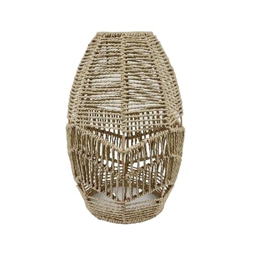 GIJMZY Lampenschirm Rattan-Lampenschirm, geometrischer Lampenschirm, Lampenschirm for Pendelleuchte, Hängelampe, handgewebt, Lampenschirm for Leuchte, Schlafzimmer(12) von GIJMZY