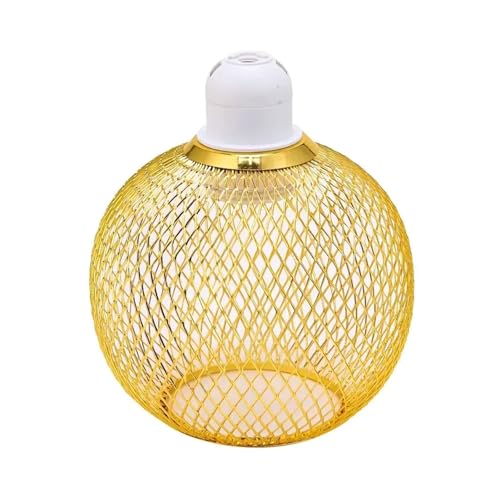 GIJMZY Lampenschirm Retro-Stil Eisen Lampe Abdeckungen Innen Beleuchtung Lampenschirm Beleuchtung Leuchten Lampe Schatten Mesh Ball Hause Dekoration(Gold-A) von GIJMZY