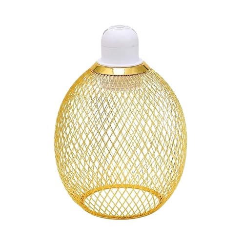 GIJMZY Lampenschirm Retro-Stil Eisen Lampe Abdeckungen Innen Beleuchtung Lampenschirm Beleuchtung Leuchten Lampe Schatten Mesh Ball Hause Dekoration(Gold-C) von GIJMZY