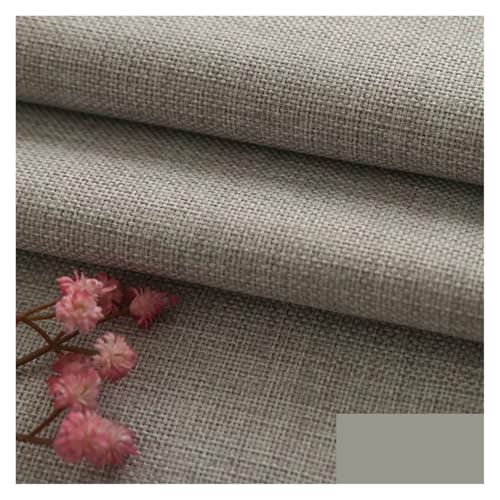 GIJMZY Leinenstoff Linen Fabric by The Meter for Upholstered Sofa Covers Furniture Sewing Coarse Thickened Cotton Flax Plain Textile Decorative DIY(Beige Gray) von GIJMZY