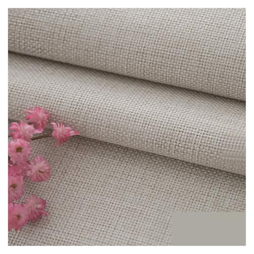 GIJMZY Leinenstoff Linen Fabric by The Meter for Upholstered Sofa Covers Furniture Sewing Coarse Thickened Cotton Flax Plain Textile Decorative DIY(Beige White) von GIJMZY