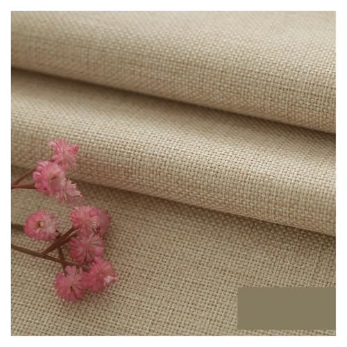 GIJMZY Leinenstoff Linen Fabric by The Meter for Upholstered Sofa Covers Furniture Sewing Coarse Thickened Cotton Flax Plain Textile Decorative DIY(Beige Yellow) von GIJMZY