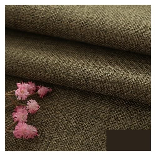 GIJMZY Leinenstoff Linen Fabric by The Meter for Upholstered Sofa Covers Furniture Sewing Coarse Thickened Cotton Flax Plain Textile Decorative DIY(Curry Green) von GIJMZY