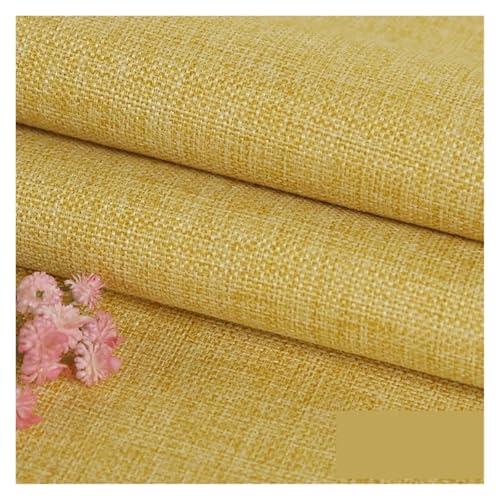 GIJMZY Leinenstoff Linen Fabric by The Meter for Upholstered Sofa Covers Furniture Sewing Coarse Thickened Cotton Flax Plain Textile Decorative DIY(Lemon Yellow) von GIJMZY