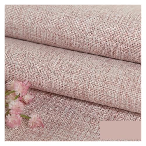 GIJMZY Leinenstoff Linen Fabric by The Meter for Upholstered Sofa Covers Furniture Sewing Coarse Thickened Cotton Flax Plain Textile Decorative DIY(Pink) von GIJMZY