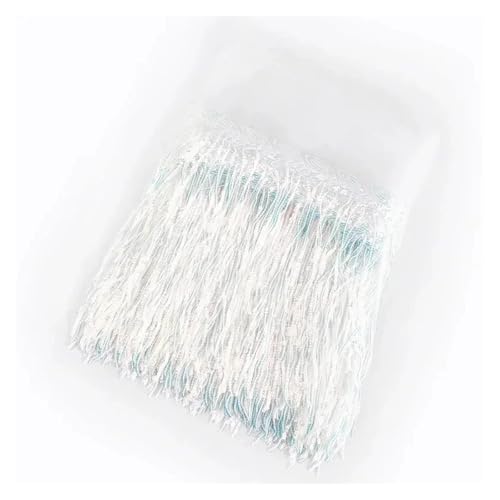 GIJMZY Pailletten Fransen Besatz 1/2/4Yards 10/18cm Bunte Pailletten Quaste Spitze Trim Fringe Handmde Trimmen for Kleidungsstück Kleid Dekoration DIY Nähen Zubehör(20WhiteColored,18cm-1Yard) von GIJMZY