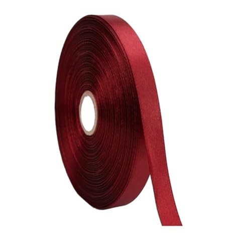 GIJMZY Satinband Bänder 1/2 Zoll 12 mm Satinband 50 Yards for Partykranz Hochzeit Haarschmuck Dekoration Schleifen Geschenkverpackung(Wine Red) von GIJMZY