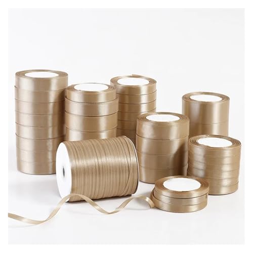 GIJMZY Satinband Bänder 22 m/Rolle, goldene Satinbänder aus Seide, Geschenkverpackung, Dekoration, Geschenkbox, Bänder for Selbermachen, handgefertigte Lieferungen(1.2CM golden) von GIJMZY