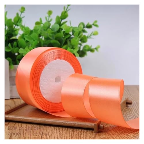 GIJMZY Satinband Bänder 50 Farben 4 cm Hochzeit Geschenk Verpackung Bänder Schleife DIY Handwerk Handgemachte Scrapbooking Material Kuchen Boxen Verpackung Band Backen(Bright orange) von GIJMZY