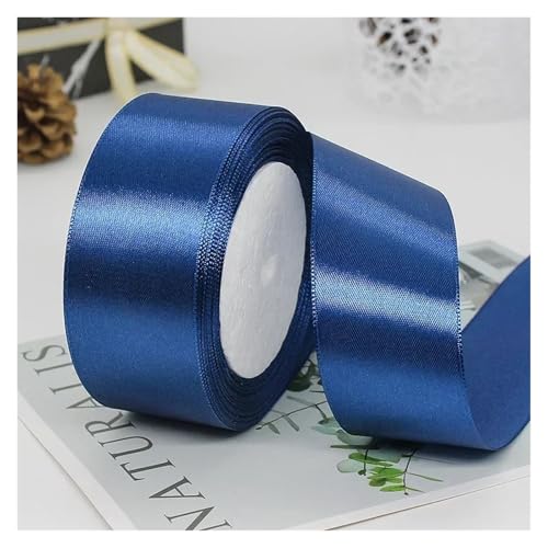 GIJMZY Satinband Bänder 50 Farben 4 cm Hochzeit Geschenk Verpackung Bänder Schleife DIY Handwerk Handgemachte Scrapbooking Material Kuchen Boxen Verpackung Band Backen(Dark Blue) von GIJMZY