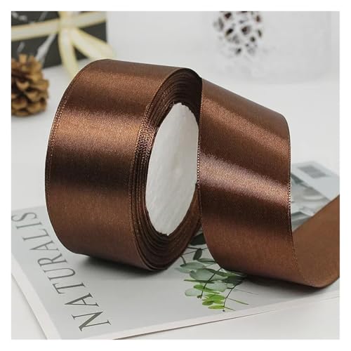 GIJMZY Satinband Bänder 50 Farben 4 cm Hochzeit Geschenk Verpackung Bänder Schleife DIY Handwerk Handgemachte Scrapbooking Material Kuchen Boxen Verpackung Band Backen(Dark Coffee) von GIJMZY