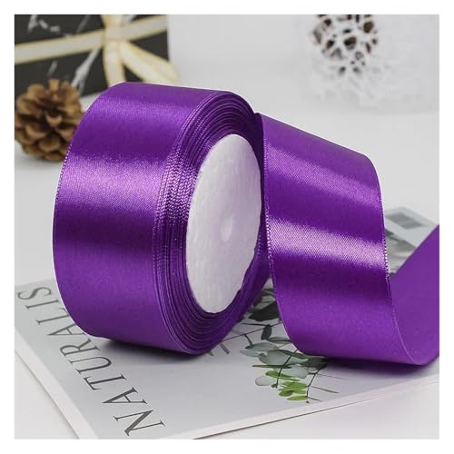 GIJMZY Satinband Bänder 50 Farben 4 cm Hochzeit Geschenk Verpackung Bänder Schleife DIY Handwerk Handgemachte Scrapbooking Material Kuchen Boxen Verpackung Band Backen(Dark Purple) von GIJMZY