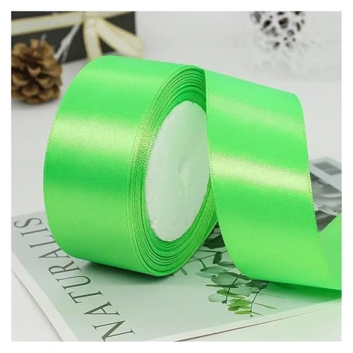 GIJMZY Satinband Bänder 50 Farben 4 cm Hochzeit Geschenk Verpackung Bänder Schleife DIY Handwerk Handgemachte Scrapbooking Material Kuchen Boxen Verpackung Band Backen(Fruit Green) von GIJMZY