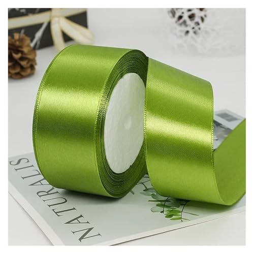 GIJMZY Satinband Bänder 50 Farben 4 cm Hochzeit Geschenk Verpackung Bänder Schleife DIY Handwerk Handgemachte Scrapbooking Material Kuchen Boxen Verpackung Band Backen(Green 01) von GIJMZY