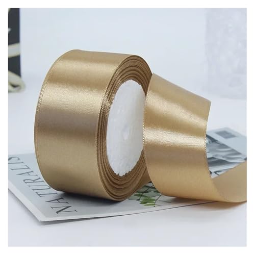 GIJMZY Satinband Bänder 50 Farben 4 cm Hochzeit Geschenk Verpackung Bänder Schleife DIY Handwerk Handgemachte Scrapbooking Material Kuchen Boxen Verpackung Band Backen(Khaki) von GIJMZY