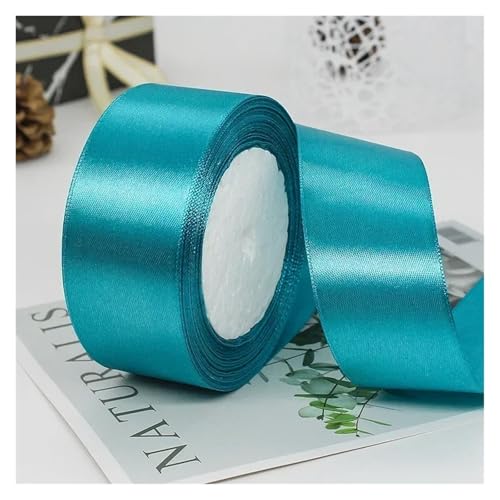 GIJMZY Satinband Bänder 50 Farben 4 cm Hochzeit Geschenk Verpackung Bänder Schleife DIY Handwerk Handgemachte Scrapbooking Material Kuchen Boxen Verpackung Band Backen(Peacock Blue) von GIJMZY