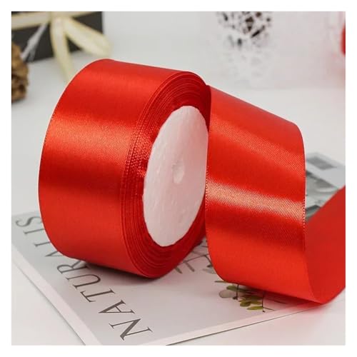 GIJMZY Satinband Bänder 50 Farben 4 cm Hochzeit Geschenk Verpackung Bänder Schleife DIY Handwerk Handgemachte Scrapbooking Material Kuchen Boxen Verpackung Band Backen(Red) von GIJMZY