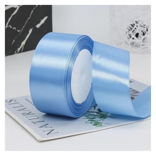 GIJMZY Satinband Bänder 50 Farben 4 cm Hochzeit Geschenk Verpackung Bänder Schleife DIY Handwerk Handgemachte Scrapbooking Material Kuchen Boxen Verpackung Band Backen(Sky Blue) von GIJMZY