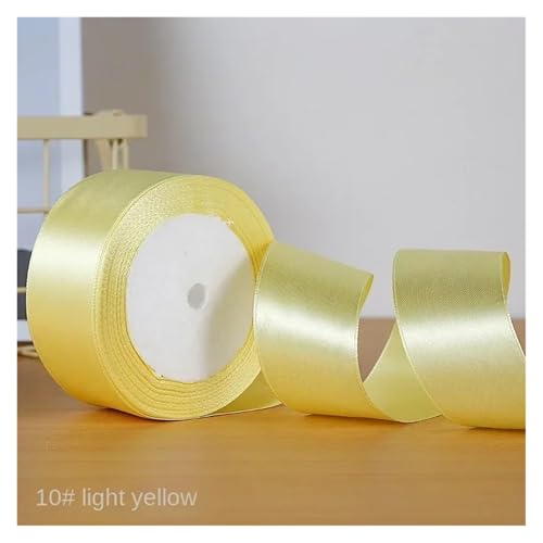 GIJMZY Satinband Bänder 50 Farben 4 cm Hochzeit Geschenk Verpackung Bänder Schleife DIY Handwerk Handgemachte Scrapbooking Material Kuchen Boxen Verpackung Band Backen(Yellow) von GIJMZY