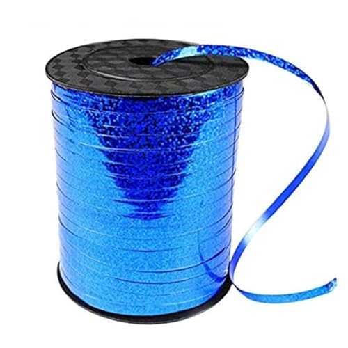 GIJMZY Satinband Bänder 500 Yards gekräuseltes Kräuselband, glänzende metallische Ballonschnurrolle, Geschenkverpackungsband for Party, Festival, Kunsthandwerk, Dekor(Blue) von GIJMZY