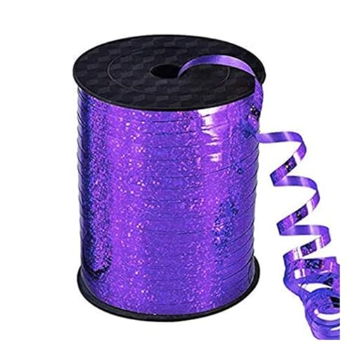 GIJMZY Satinband Bänder 500 Yards gekräuseltes Kräuselband, glänzende metallische Ballonschnurrolle, Geschenkverpackungsband for Party, Festival, Kunsthandwerk, Dekor(Purple) von GIJMZY