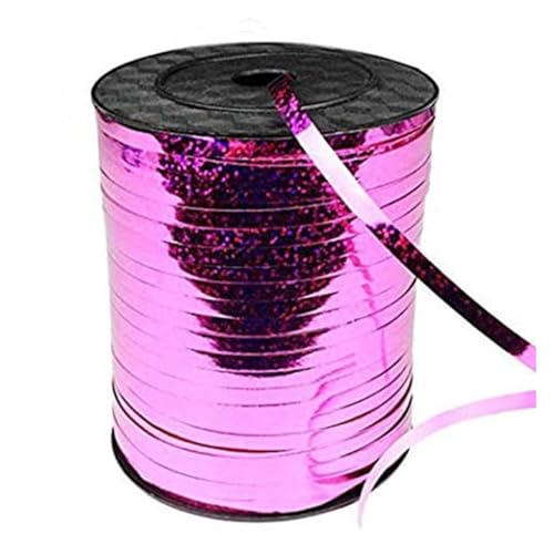 GIJMZY Satinband Bänder 500 Yards gekräuseltes Kräuselband, glänzende metallische Ballonschnurrolle, Geschenkverpackungsband for Party, Festival, Kunsthandwerk, Dekor(Rose Red) von GIJMZY