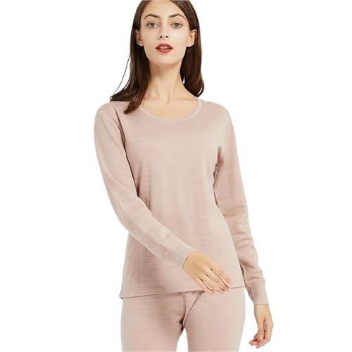 GIJMZY Thermounterwäsche Damen Wolle Damen Thermo-Unterwäsche Set Dicke Damen Lange Unterhosen Warmer Winter(Khaki,L) von GIJMZY