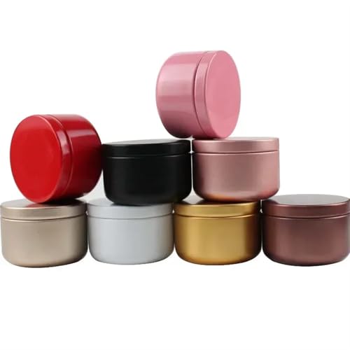 Kerzendosen 20/50/80 stücke Kerze Gläser 50ml Aluminium Süßigkeiten Container Kosmetik Jar Öl Creme Topf Hochzeit Dekorationen Leere Aromath Metall Können(Mixcolor,50pcs) von GIJMZY