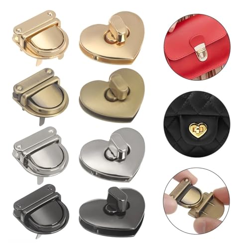 Verschluss Schloss für Tasche 3Pcs Metall Langlebig Verschluss Dreh Lock Twist Lock for DIY/Reparatur Handtasche Geldbörse Gepäck Hardware Verschluss Tasche Teile Zubehör(Style 1-Bronze) von GIJMZY