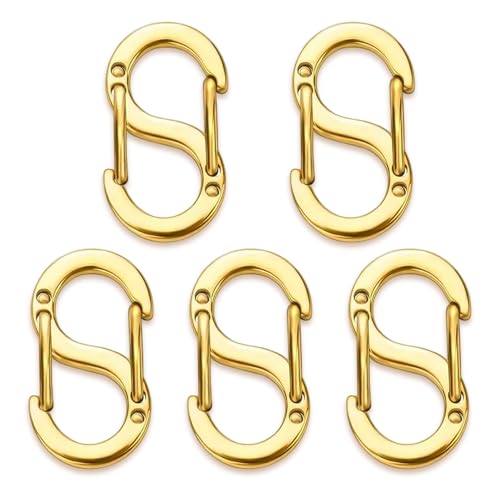 5-teilige Halskettenverschlüsse, Karabinerverschlüsse zum Öffnen von Halsketten und Armbändern, goldene Armbandverschlüsse für die DIY-Schmuckherstellung und -reparatur (16 x 9 mm) von GIKPAX