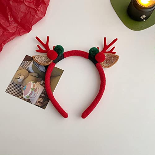 Neue Weihnachtsfeier Dekoration Foto Requisiten Mädchen Kind Haarschmuck Braun Geweih Glocken Ornamente Weihnachten Stirnbänder Geschenke-rote grüne Kugel von GILAYAS