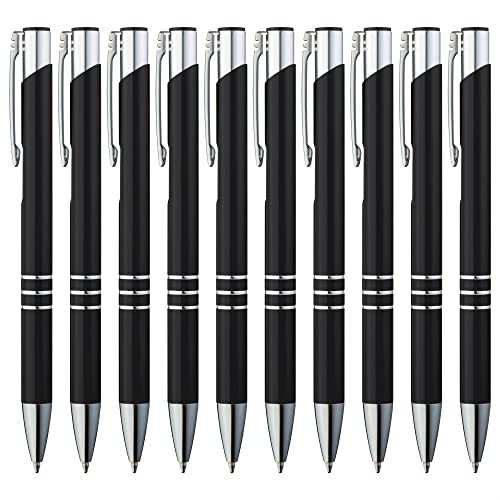 GIMEI® Metall Kugelschreiber 100 Stück | Premium Kugelschreiber Set Hochwertig, Kulli für einfaches & weiches Schreiben | Blauschreibender Kugelschreiber schwarz als optischer Hingucker von GIMEI