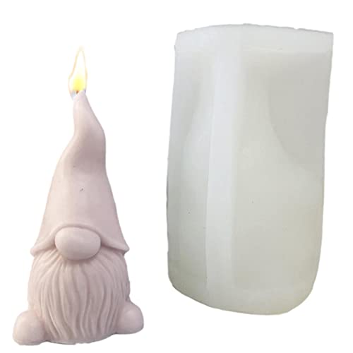 3D Wichtel Silikonform, Weihnachten Kerzenform Silikonform Epoxidharz Zwerg Harzform Gnome Gussform, Zwerg-Gießform Für Die Kerzenherstellung, DIY-Pralinen-Süßigkeits-Kuchen-Backform von GIMOCOOL