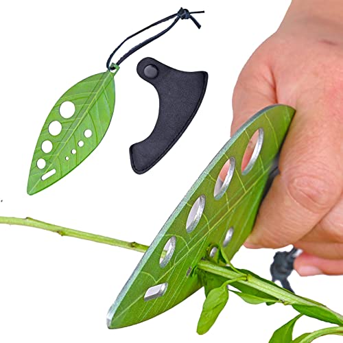 GIMOCOOL Kräuter-Vanille-Stripper - Haushaltswerkzeug zum Entfernen von Blättern,9-Loch-Vanilleschäler mit Lederbezug, multifunktionales Haushaltsschäler-Werkzeug für Kräuterblätter, Gemüse, Oregano von GIMOCOOL