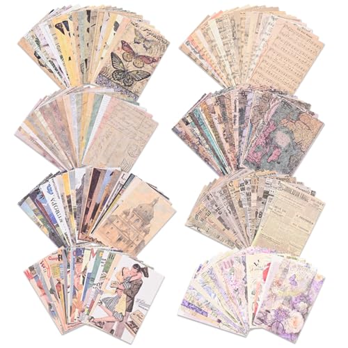 GINCEVHY 480 Blatt Retro Time Imprint Serie Scrapbook Papier, Vintage Scrapbooking Papier, Aesthetic Journaling Supplies Pack, Dekoratives Papier für Junk Journal, Bullet Journal von GINCEVHY