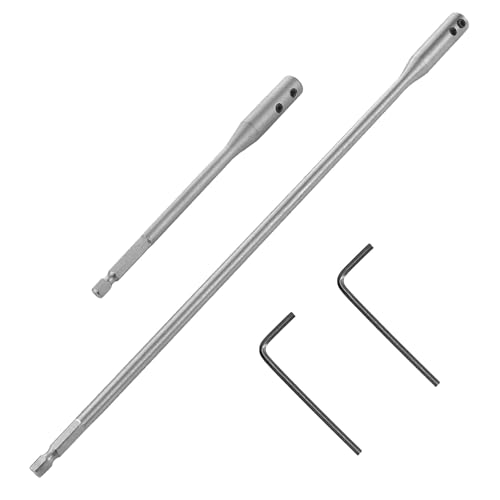 GIONAR Bohrerverlängerungsset, 1/4 Zoll Bohrerverlängerungsstange, 15,2 cm & 30,5 cm Bohrerverlängerung, mit 2 Sechskantschlüsselschlüssel, Hartstahlmaterial, perfekt für Mechaniker, Bauarbeiten, von GIONAR