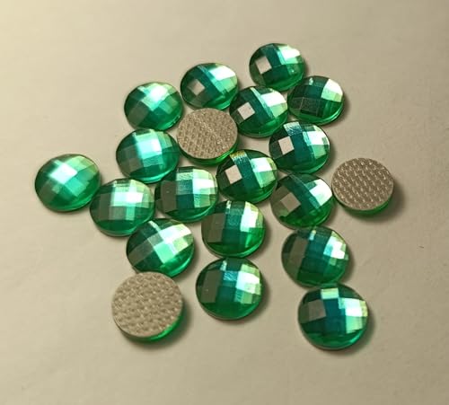 Strass grün hellblau aqua 10 mm Cabochon zum Aufbügeln 20 Stück rund 1 cm Hotfix Kleber von GIORGETTI STRASS