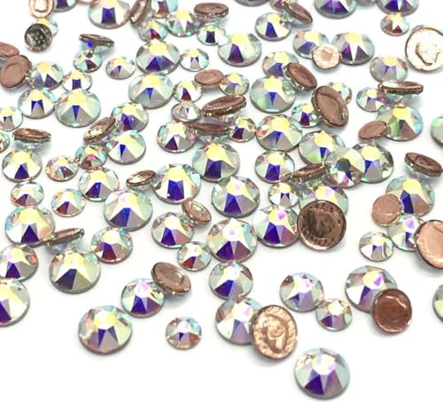 Swarovski Strasssteine Crystal AB Kristall Aurora Borealis zum Aufbügeln, Hotfix (SS34 (7,10-7,30 mm), 5 mm, 144 Stück von GIORGETTI STRASS