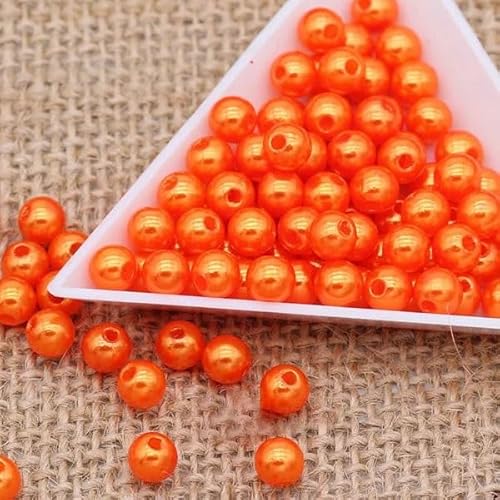 GIOTEL 4mm 6mm 8mm Acrylkugel Runde Spacer Lose Perlen Geeignet for Schmuckherstellung Halskette Armband DIY Handwerk Mehrfarben (Color : Orange, Size : 300pcs 6mm) von GIOTEL