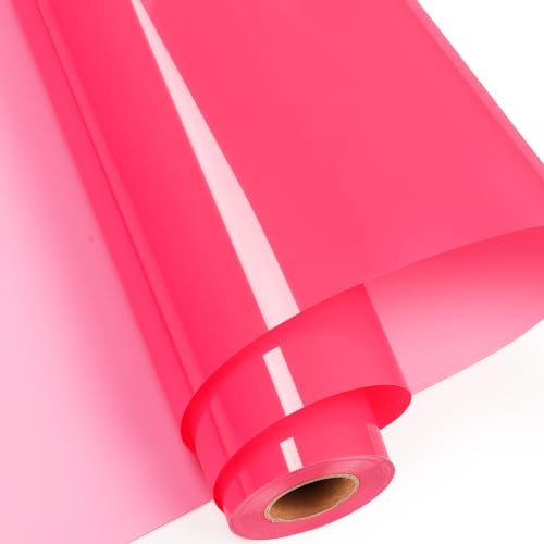 GIRAFVINYL Wärmetransfer-Vinyl-Rollen – 30,5 cm x 9,1 m, Neon Pink zum Aufbügeln, Vinyl für alle Schneidemaschinen, HTV-Vinyl für Hemden, leicht zu schneiden und zu jäten, für Hitzepresse, von GIRAFVINYL