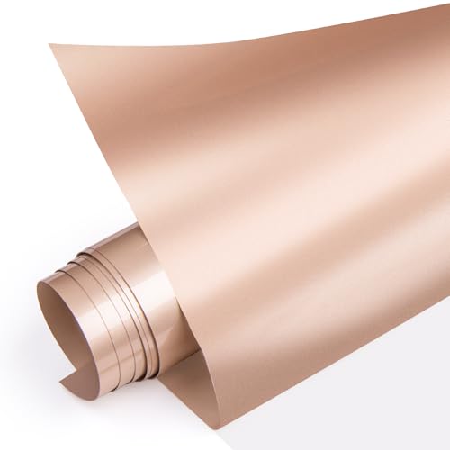 Rose Gold Heat Transfer Vinyl, Rose Gold Iron on Vinyl - 30.5 cm x 1.5 m Easy to Weed Rose Pink HTV Vinyl for T-Shirt (Rose Gold) von GIRAFVINYL